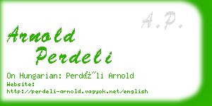 arnold perdeli business card